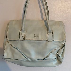 Genuine Spanish Leather Handbag Purse - Light Aqua Blue Color